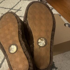UGG Brown Fuzzy Slippers